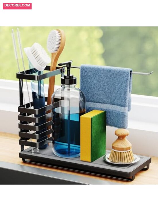 Other - Stainless Steel Kitchen Sink Caddy with Diatomaceous Earth Base and Brush Holder